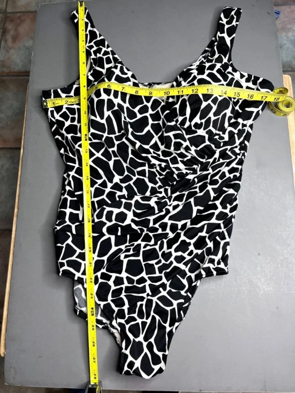 Miraclesuit 1-Piece Swimsuit 18W Faux Wrap Ruched Animal Print